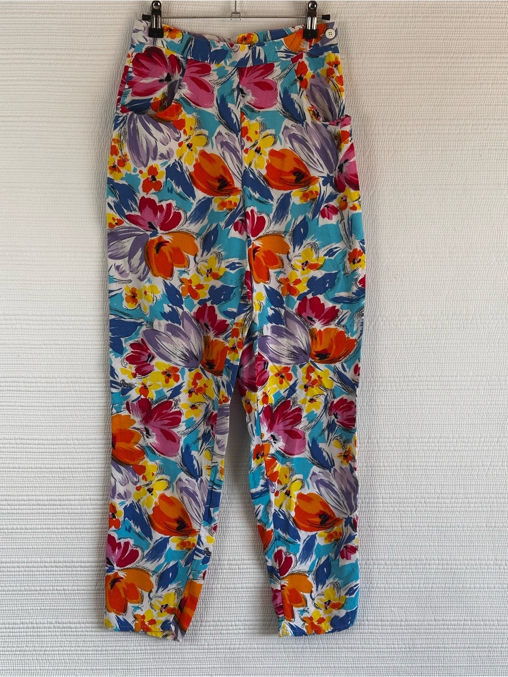 Organically Grown Y2K Floral High-Waisted Tapered Pants Size 9 Juniors